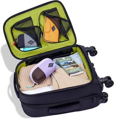 22 Inch Travel Soft Side Baggage, Bagasi tahan lama, koper dengan roda, bagasi rolling ringan yang dibawa,