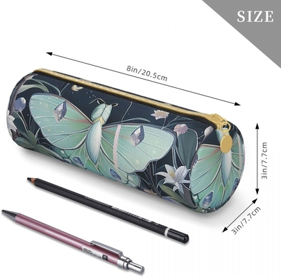 Kotak Pensil Kupu-Kupu untuk Wanita Pen Tas Silinder kecil Berangkut Zipper Sederhana awet Ringan untuk kantong penyimpanan