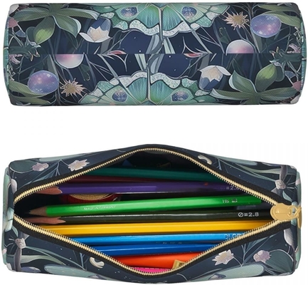 Kotak Pensil Kupu-Kupu untuk Wanita Pen Tas Silinder kecil Berangkut Zipper Sederhana awet Ringan untuk kantong penyimpanan