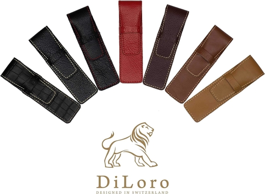 Single Pen Case Holder Sleeve tebal Buffalo Full Grain Kulit (Buffalo Cahaya Tan)