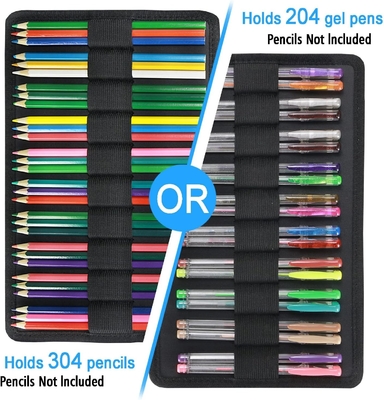 300 Slot Color Pencil Case - Pen Case Organizer dengan Handy Wrap & Zipper, Multilayer Holder untuk Prismacolor Color Pen