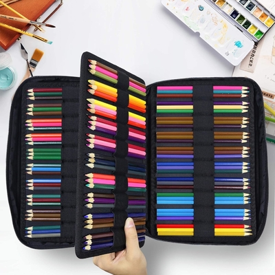 300 Slot Color Pencil Case - Pen Case Organizer dengan Handy Wrap & Zipper, Multilayer Holder untuk Prismacolor Color Pen