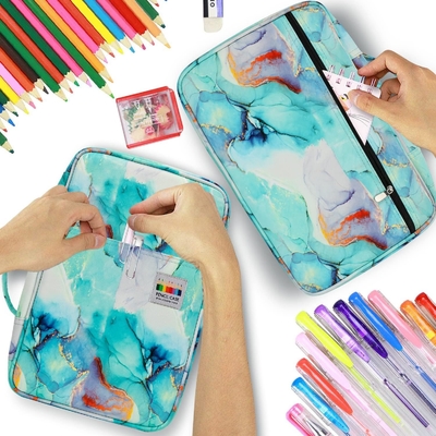 300 Slot Color Pencil Case - Pen Case Organizer dengan Handy Wrap & Zipper, Multilayer Holder untuk Prismacolor Color Pen