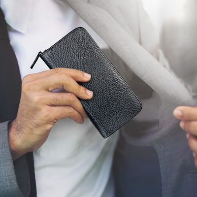 Kasus Pena Kulit Asli 3 Slot Pembagian Warna Hitam, Kantong Kasus Pena Zippered