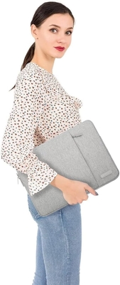 Tas Sleeve Laptop Kompatibel dengan MacBook Air 13 M3 A3113 M2 /Pro 13 M2 M1,Polyester Vertikal Case dengan Pocket, Gray