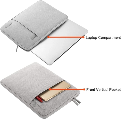 Tas Sleeve Laptop Kompatibel dengan MacBook Air 13 M3 A3113 M2 /Pro 13 M2 M1,Polyester Vertikal Case dengan Pocket, Gray