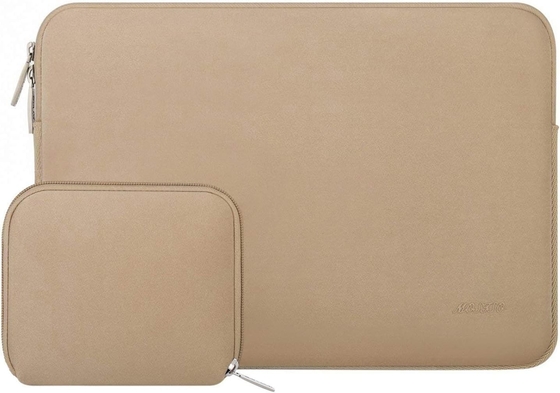 Laptop Sleeve Kompatibel dengan MacBook Air/Pro, 13-13.3 inci Notebook, Neoprene Bag dengan Case Kecil, Apricot