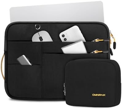 Cocok untuk,MacBook Pro 13-14 inci, PET daur ulang laptop membawa tas dengan pegangan dan saku aksesori
