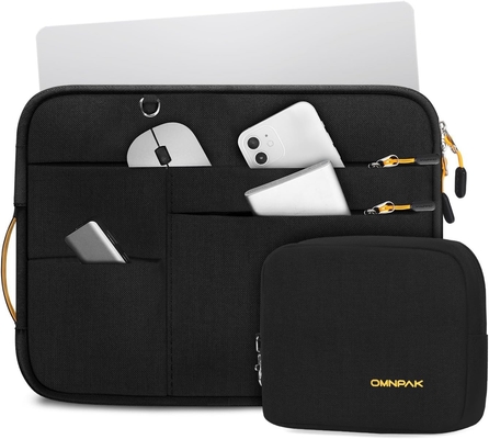 Cocok untuk,MacBook Pro 13-14 inci, PET daur ulang laptop membawa tas dengan pegangan dan saku aksesori
