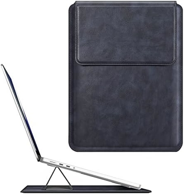 Kasus laptop MacBook Air 13.6M3 M2 A3113 A2681/MacBook Pro 14 A2992-PU Tutup tas kulit tipis dengan fungsi berdiri, cokelat