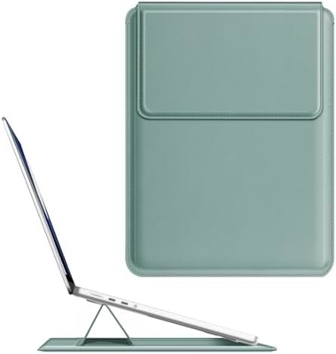 Kasus laptop MacBook Air 13.6M3 M2 A3113 A2681/MacBook Pro 14 A2992-PU Tutup tas kulit tipis dengan fungsi berdiri, cokelat