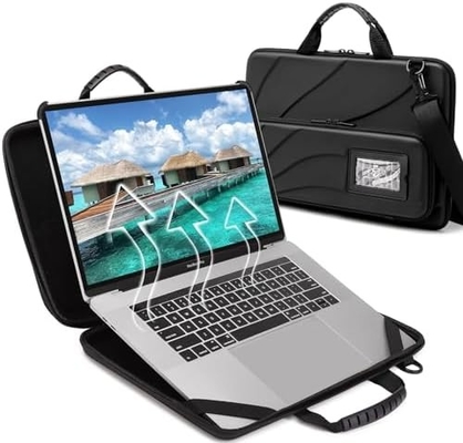 BUG 14.2-15.6 Inch Laptop Case Hard Shell, Laptop Protective Carrying Case dengan Stand untuk Dissipasi Panas