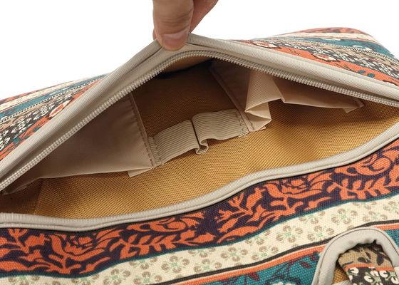 Tas laptop yang dirancang untuk laptop 12,5 hingga 14 inci dengan kain kanvas cetak interior yang dibungkus dan beberapa pilihan membawa