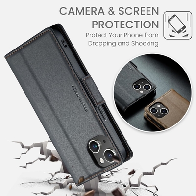 QLTYPRI Penutup Dompet untuk iPhone 13/14, pemegang slot kartu kredit untuk perlindungan tahan kejut dari casing telepon