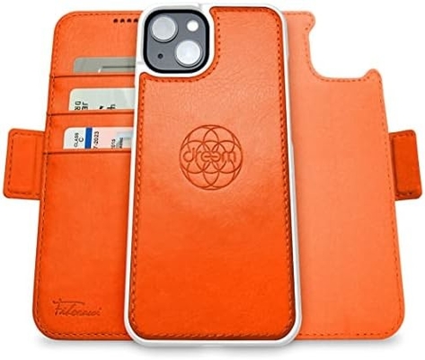 iPhone 13 Kasus dompet / Kasus kejut 2 dalam 1 dan set kulit vegan yang bisa dilepas, kompatibel dengan MagSafe, dilindungi RFID