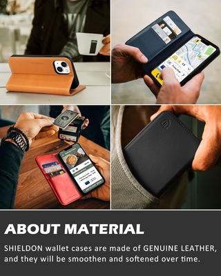 Kasus dompet kulit lipat Segel magnetik Pengendali slot kartu RFID Kasus yang dilindungi sepenuhnya kompatibel dengan iPhone 13
