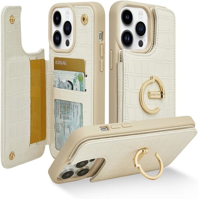 iPhone 13Pro Max 6,7 &quot;, dompet dengan pemegang kartu, kulit pelindung dengan pemegang cincin,