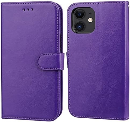 Kompatibel dengan iPhone 12 / Pro dompet kasus dengan pemegang kartu PU kulit berdiri shock-proof tali pergelangan tangan clamshell 6,1 inci