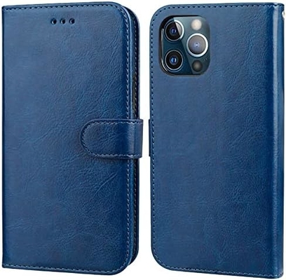 Kompatibel dengan iPhone 12 / Pro dompet kasus dengan pemegang kartu PU kulit berdiri shock-proof tali pergelangan tangan clamshell 6,1 inci