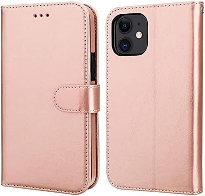 Kompatibel dengan iPhone 12 / Pro dompet kasus dengan pemegang kartu PU kulit berdiri shock-proof tali pergelangan tangan clamshell 6,1 inci
