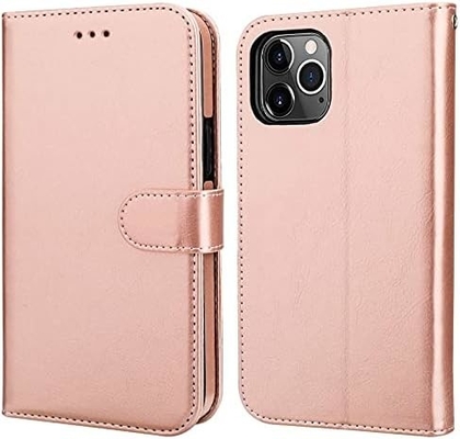 Kompatibel dengan iPhone 12 / Pro dompet kasus dengan pemegang kartu PU kulit berdiri shock-proof tali pergelangan tangan clamshell 6,1 inci