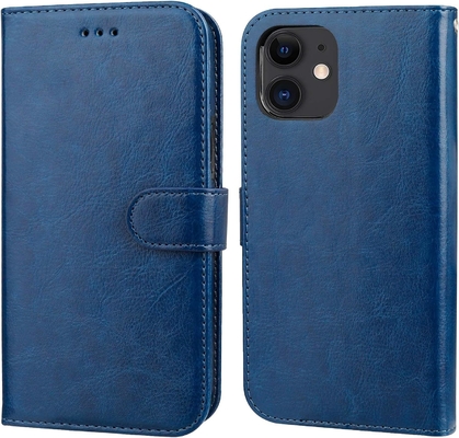 Kompatibel dengan iPhone 12 / Pro dompet kasus dengan pemegang kartu PU kulit berdiri shock-proof tali pergelangan tangan clamshell 6,1 inci