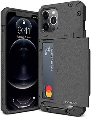 Untuk iPhone 12 Pro Max dengan [4 kartu]Slot dompet kartu kredit solid premium untuk iPhone 12 Pro Max 6,7 inci