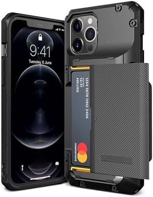 Untuk iPhone 12 Pro Max dengan [4 kartu]Slot dompet kartu kredit solid premium untuk iPhone 12 Pro Max 6,7 inci