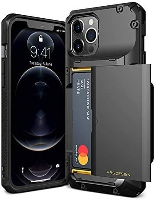 Untuk iPhone 12 Pro Max dengan [4 kartu]Slot dompet kartu kredit solid premium untuk iPhone 12 Pro Max 6,7 inci