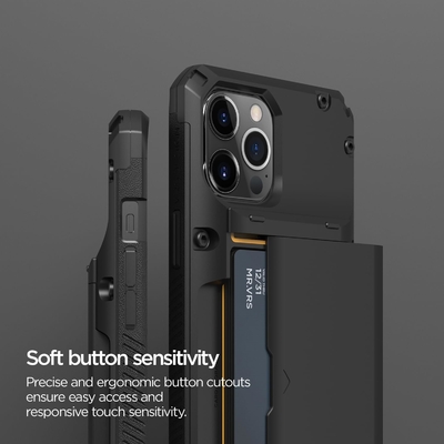Untuk iPhone 12 Pro Max dengan [4 kartu]Slot dompet kartu kredit solid premium untuk iPhone 12 Pro Max 6,7 inci