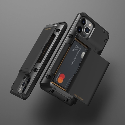 Untuk iPhone 12 Pro Max dengan [4 kartu]Slot dompet kartu kredit solid premium untuk iPhone 12 Pro Max 6,7 inci