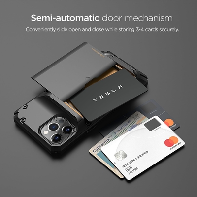 Untuk iPhone 12 Pro Max dengan [4 kartu]Slot dompet kartu kredit solid premium untuk iPhone 12 Pro Max 6,7 inci