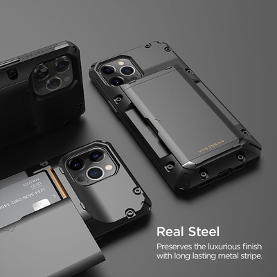 Untuk iPhone 12 Pro Max dengan [4 kartu]Slot dompet kartu kredit solid premium untuk iPhone 12 Pro Max 6,7 inci