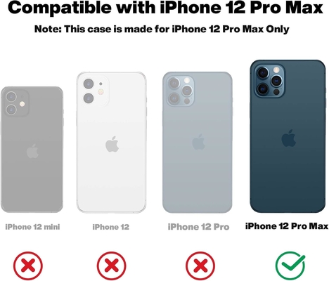 Kasus iPhone 12 Pro Max, Perlindungan Kelas Militer, Silikon Shockproof, Anti Fingerprint &amp; Anti-Slip, Kasus Telepon