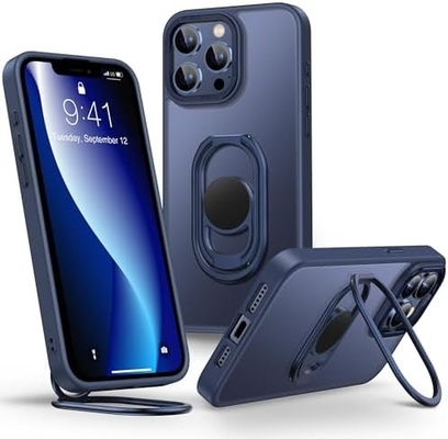 Shields Up untuk iPhone 12 Pro Max Case dengan Stand, Phone Case Clear dengan Double Ring Holder [Adjustable &amp; Foldable]