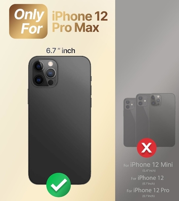 Kasus iPhone 12 Pro Max dengan Stand, Kasus Telepon dengan Double Ring Kickstand, Wanita Gadis Bling Kasus Pelindung Mewah Mendengar