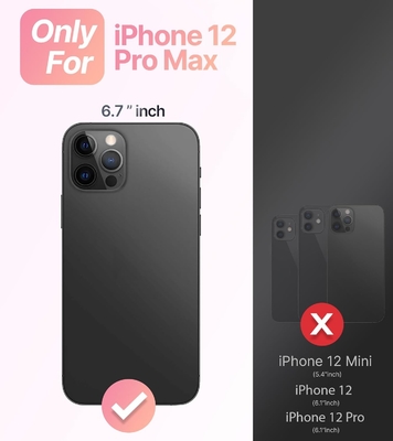 Kasus iPhone 12 Pro Max Cincin, Bunga Lukisan Minyak Bunga retro berwarna-warni frame gelombang keriting lucu Kasus telepon Wanita Gadis