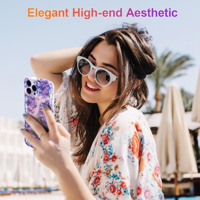 iPhone 12 Pro Max, warna-warni cetakan minyak retro laser gloss pola lucu bergelombang bergelombang tepi kasus ponsel yang indah