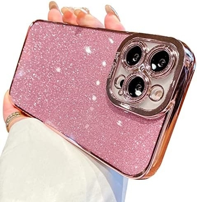 Desain kasus transparan iPhone 12 Pro Max, terintegrasi glitter mewah kertas berkilau, pop dan indah