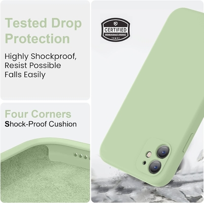 Kompatibel dengan iPhone 11 Case, Silicone Cairan yang Ditingkatkan dengan [Tembok Kuadrat] [Lapisan Mikrofiber Anti-Goresan Lembut]