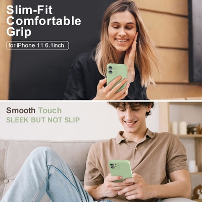 Kompatibel dengan iPhone 11 Case, Silicone Cairan yang Ditingkatkan dengan [Tembok Kuadrat] [Lapisan Mikrofiber Anti-Goresan Lembut]
