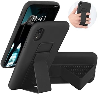 Kasus Kickstand Silikon Kompatibel dengan casing iPhone 11 ((6.1 in) Stand vertikal dan horisontal Hand Strap Metal Kickstand