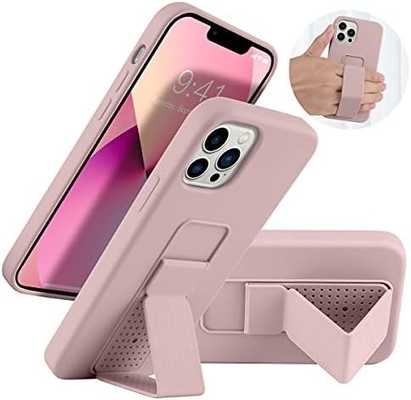 Kasus Kickstand Silikon Kompatibel dengan casing iPhone 11 ((6.1 in) Stand vertikal dan horisontal Hand Strap Metal Kickstand