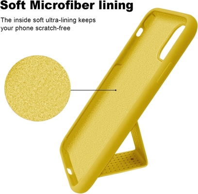 Kasus Kickstand Silikon Kompatibel dengan casing iPhone 11 ((6.1 in) Stand vertikal dan horisontal Hand Strap Metal Kickstand