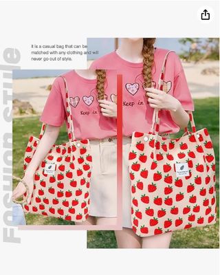 Tas Wanita Tote, Gadis, Kapasitas Besar Corduroy Tas Belanja Bahu Dapat Dipakai Ulang dengan Bagian Dalam