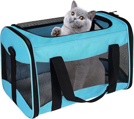 Cat Carrying Case Pet Carrier Airline Approved Protable And Breathable Pet Travel Carrier Removable Fleece Pad, Collapsible Cat Carrier Dog Carrier For Medium Cats Small Cats Dogs