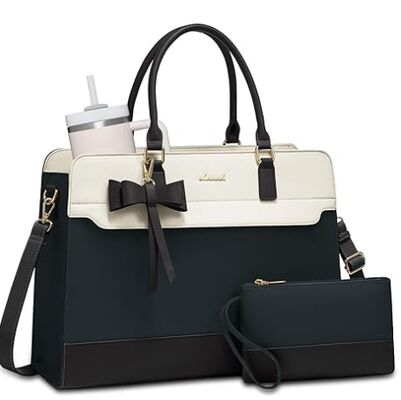 Tas Laptop Tote Bag untuk Wanita, Tas Kerja Kulit, Tas Guru Bisnis Waterproof, Tas Komputer Besar Tas Tas Kantong, Hadiah Kantor untuk Wanita