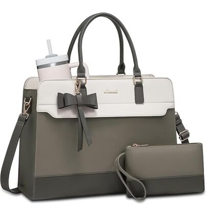 Tas Laptop Tote Bag untuk Wanita, Tas Kerja Kulit, Tas Guru Bisnis Waterproof, Tas Komputer Besar Tas Tas Kantong, Hadiah Kantor untuk Wanita