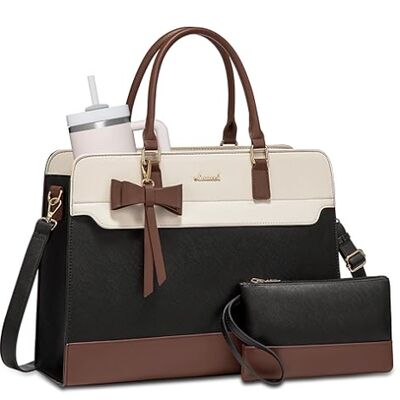 Tas Laptop Tote Bag untuk Wanita, Tas Kerja Kulit, Tas Guru Bisnis Waterproof, Tas Komputer Besar Tas Tas Kantong, Hadiah Kantor untuk Wanita