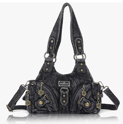 Tas untuk Wanita Tas Bahu Hobo Kecil Tas Vagen Kulit Multi-Pocket Tote Bag dengan Zipper